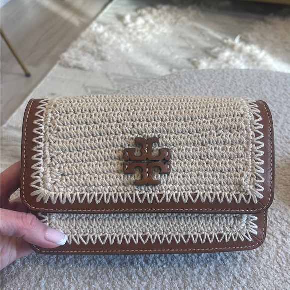 Tory Burch Handbags - Tory Burch Tan and Brown Crochet Crossbody